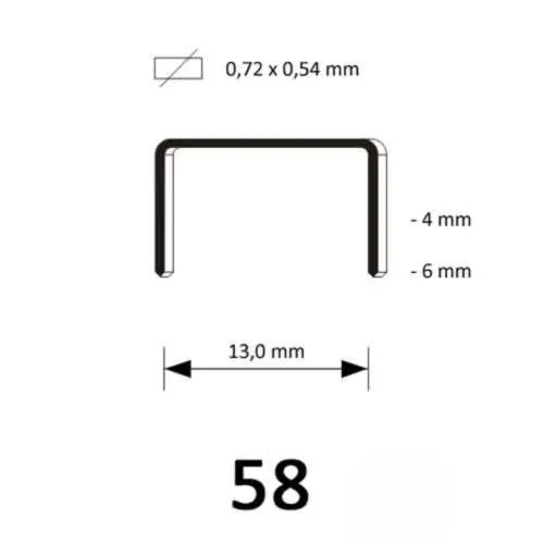 58 Staple, different lengths 58 Staple, different lengths